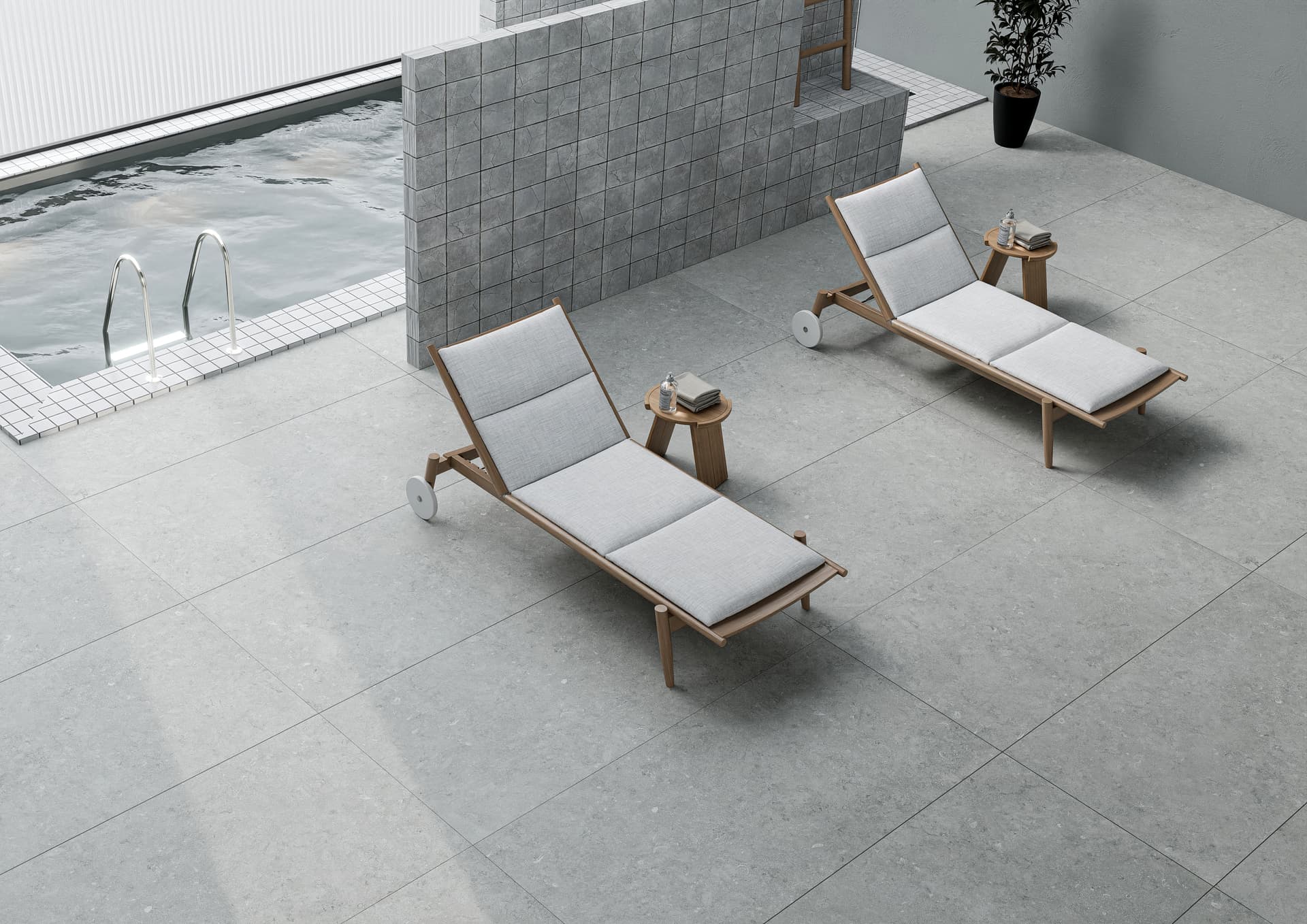 Arkety Grey - Matt Stone ceramic tiles by VerIndistries Inc.