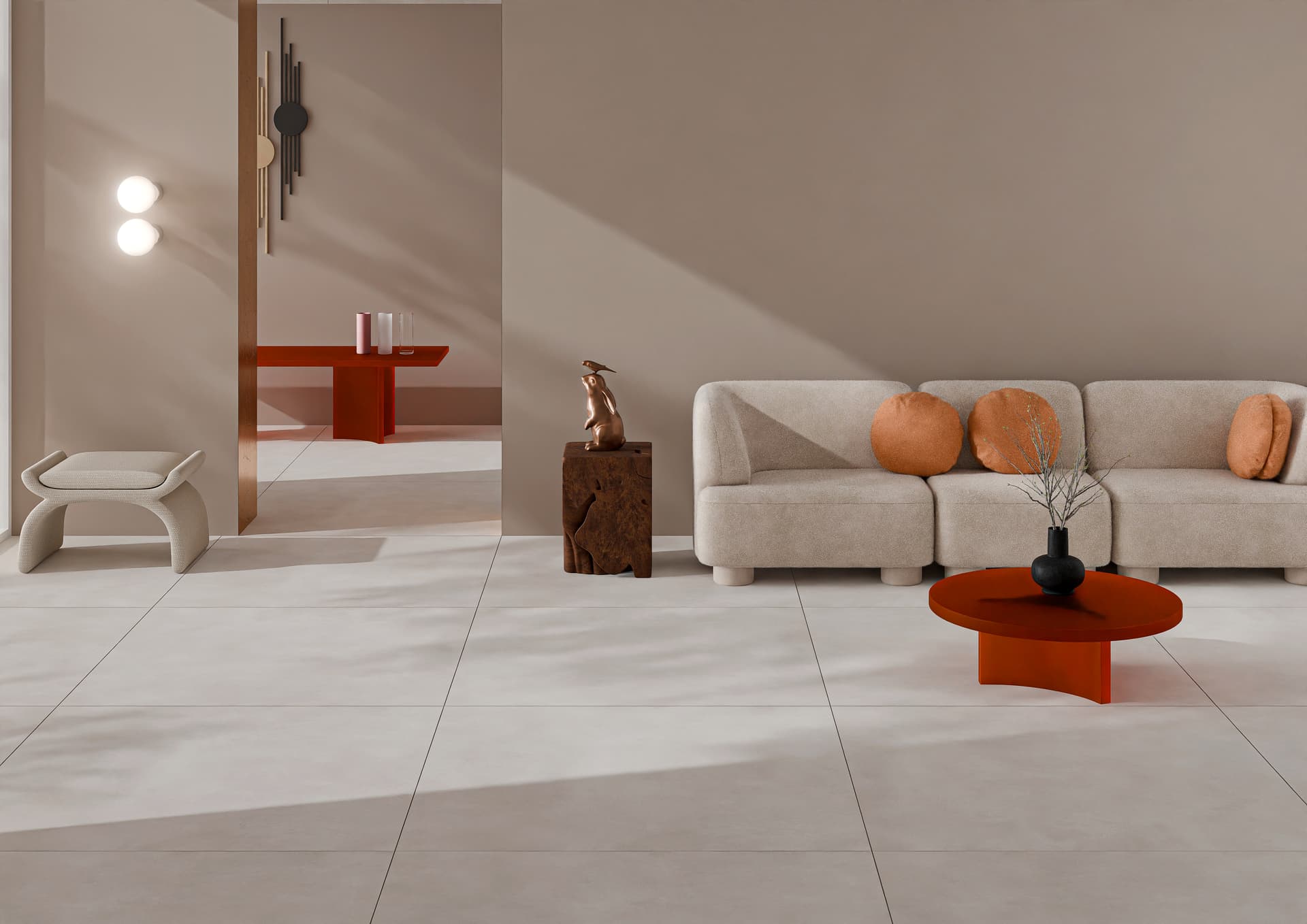 Jupiter Bianco - Matt Concrete ceramic tiles by VerIndistries Inc.