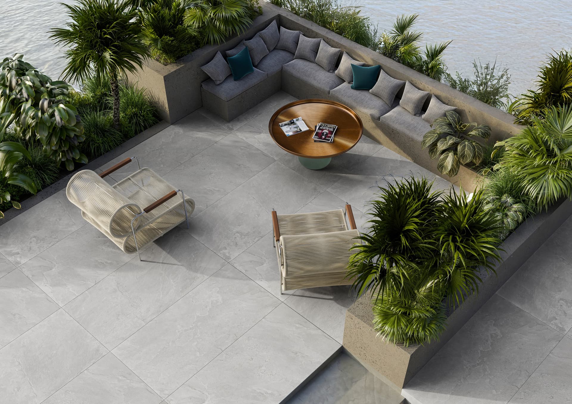 Provenza Graphite - Matt Stone ceramic tiles by VerIndistries Inc.